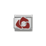 Nomination Classic CZ Silver and Red Rose Charm - S&S Argento