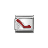 Nomination Classic CZ Silver and Red Shoe Charm - S&S Argento