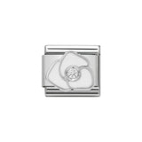 Nomination Classic CZ Silver and White Rose Charm - S&S Argento
