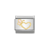 Nomination Classic Gold Enamel Heart With Pink Butterfly Charm - S&S Argento