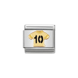 Nomination Classic Gold & Black Football Shirt Number 10 Charm - S&S Argento