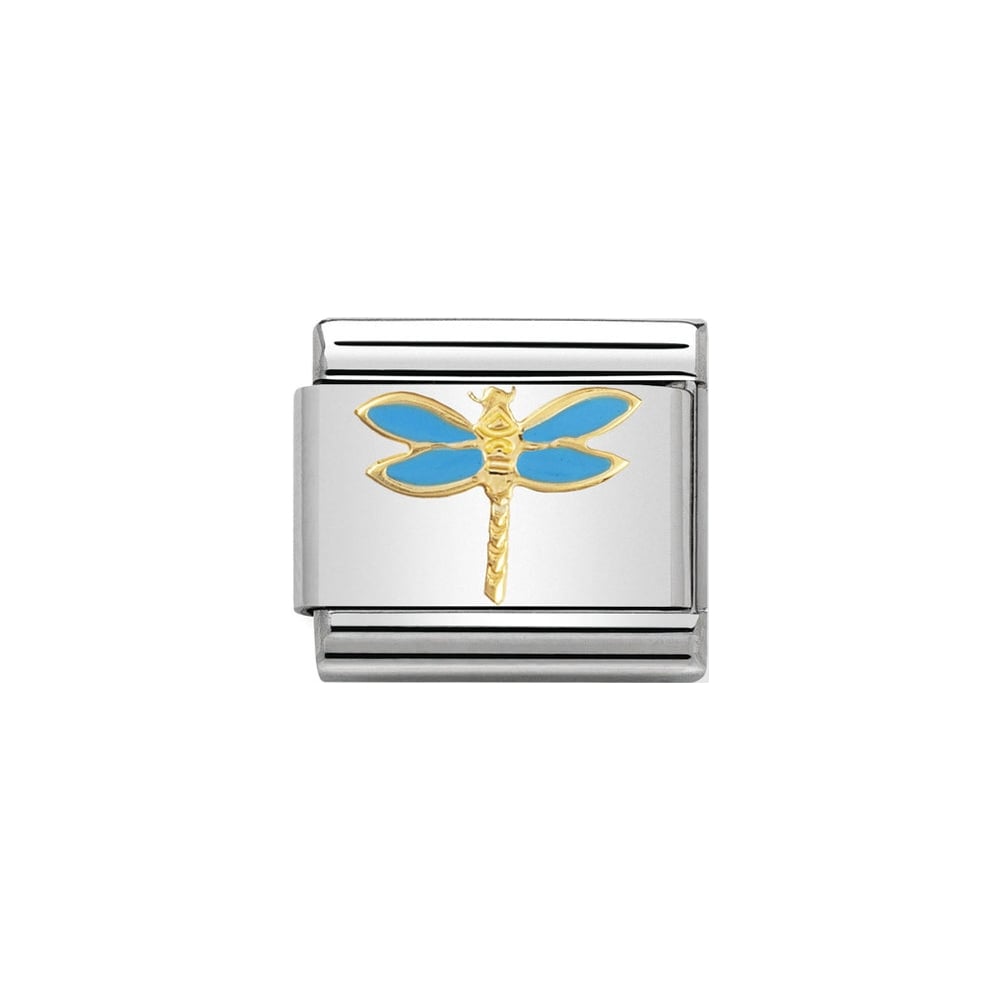 Nomination Classic Gold & Blue Dragonfly Charm - S&S Argento