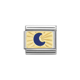 Nomination Classic Gold & Blue Moon Plate Charm - S&S Argento