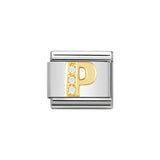 Nomination Classic Gold & CZ Letter P Charm - S&S Argento