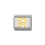 Nomination Classic Gold & CZ Letter R Charm - S&S Argento