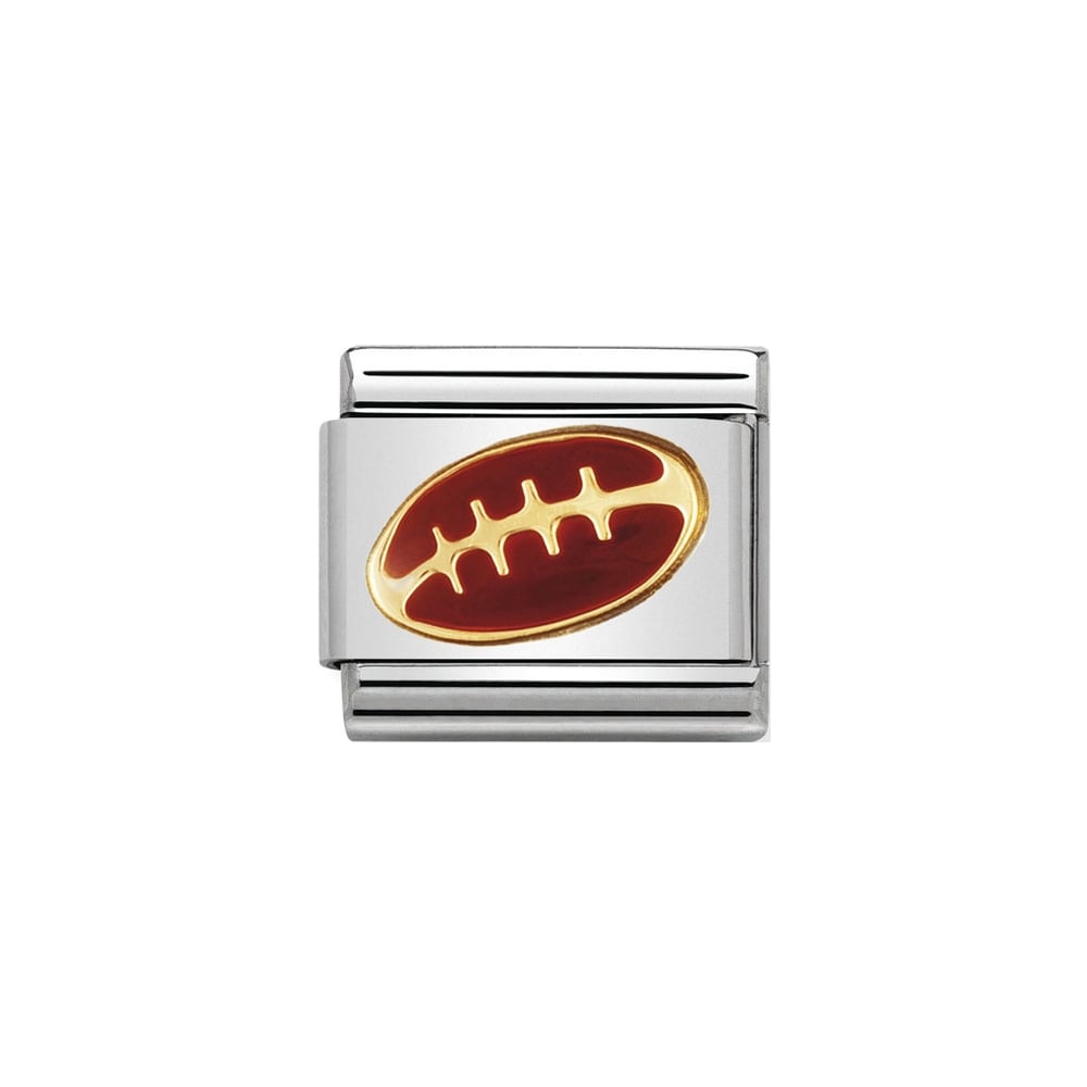 Nomination Classic Gold & Enamel Rugby Ball Charm - S&S Argento