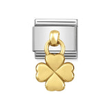 Nomination Classic Gold Hanging (Drop) Four Leaf Clover Charm - S&S Argento
