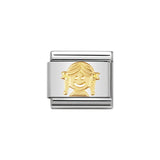 Nomination Classic Gold Girl Face Charm - S&S Argento
