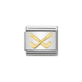 Nomination Classic Gold Hockey Clubs Charm - S&S Argento