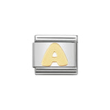 Nomination Classic Gold Letter A Charm - S&S Argento
