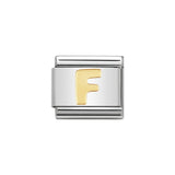 Nomination Classic Gold Letter F Charm - S&S Argento
