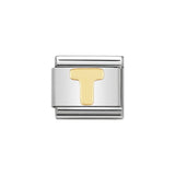 Nomination Classic Gold Letter T Charm - S&S Argento