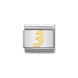 Nomination Classic Gold Number 3 Charm - S&S Argento