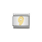 Nomination Classic Gold Number 9 Charm - S&S Argento