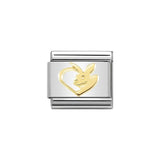 Nomination Classic Gold Rabbit In Heart Charm - S&S Argento