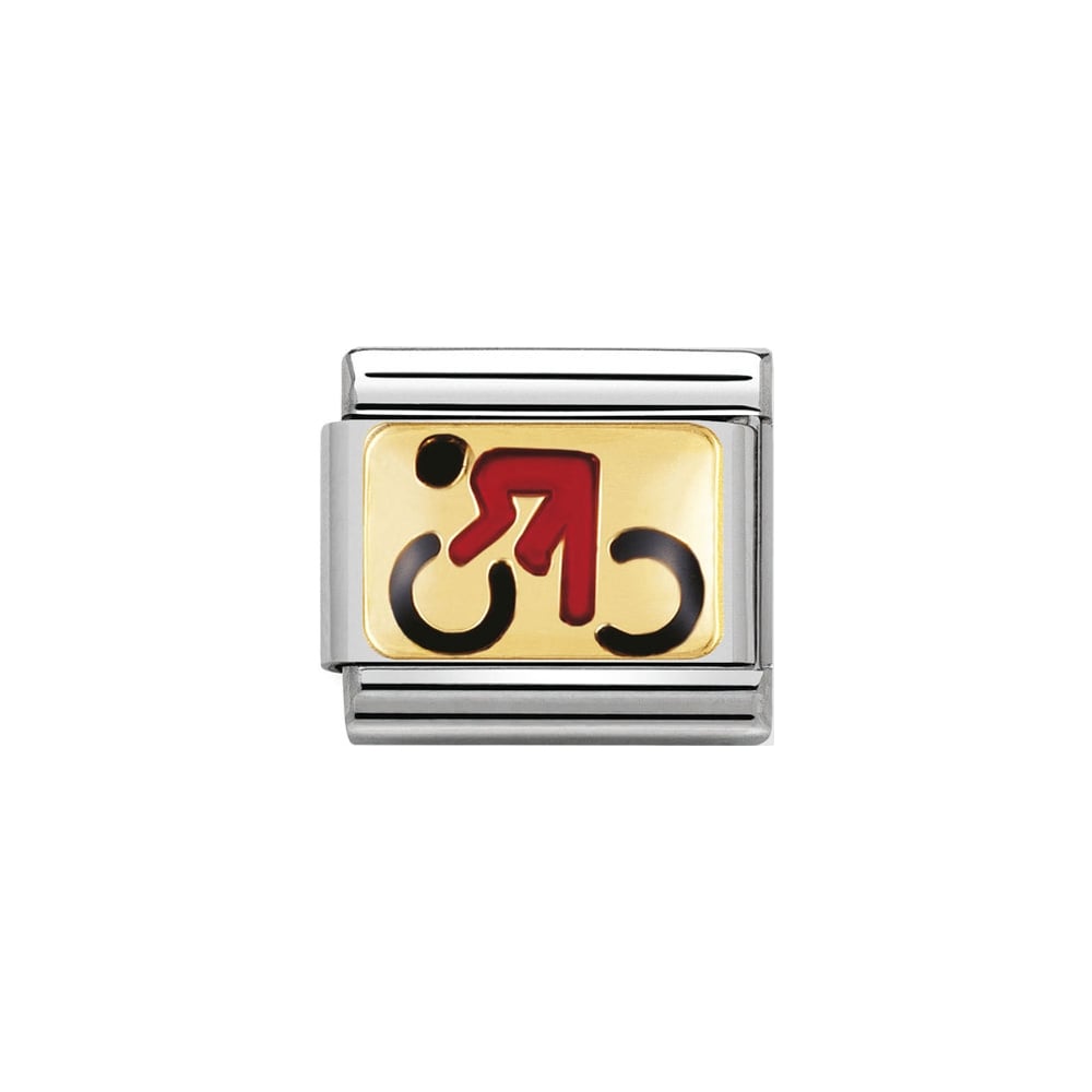 Nomination Classic Gold & Red Cyclist Charm - S&S Argento