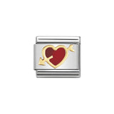 Nomination Classic Gold & Red Heart with Arrow Charm - S&S Argento