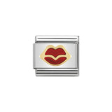 Nomination Classic Gold & Red Lips Charm