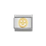 Nomination Classic Gold Smiley Face Charm - S&S Argento