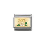 Nomination Classic Gold & White Rose Mrs Charm - S&S Argento