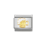 Nomination Classic Gold & White Beer Tankard Charm - S&S Argento
