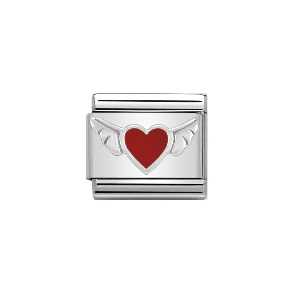 Nomination Classic Silver Red Heart With Wings Charm - S&S Argento