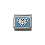 Nomination Classic Light Blue With CZ Heart Charm - S&S Argento