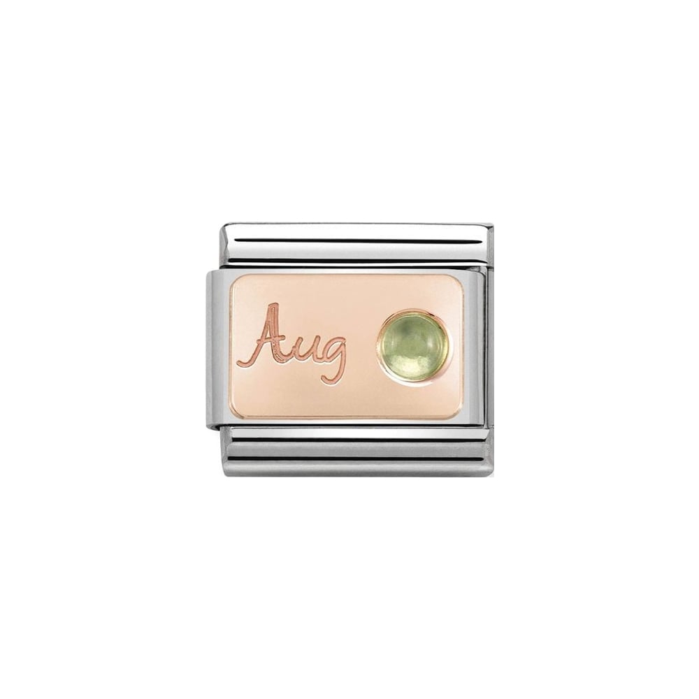 Nomination Classic Rose Gold August Peridot Charm - S&S Argento