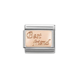 Nomination Classic Rose Gold Best Friend Plate Charm - S&S Argento