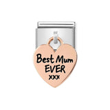 Nomination Classic Rose Gold Best Mum Ever Heart Drop Charm