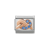 Nomination Classic Rose Gold & Blue CZ MOTHER SON Knot Charm - S&S Argento