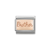 Nomination Classic Rose Gold Brother Plate Charm - S&S Argento