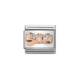 Nomination Classic Rose Gold & CZ Bow Charm - S&S Argento