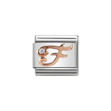 Nomination Classic Rose Gold & CZ Letter F Charm - S&S Argento