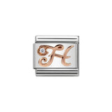 Nomination Classic Rose Gold & CZ Letter H Charm - S&S Argento