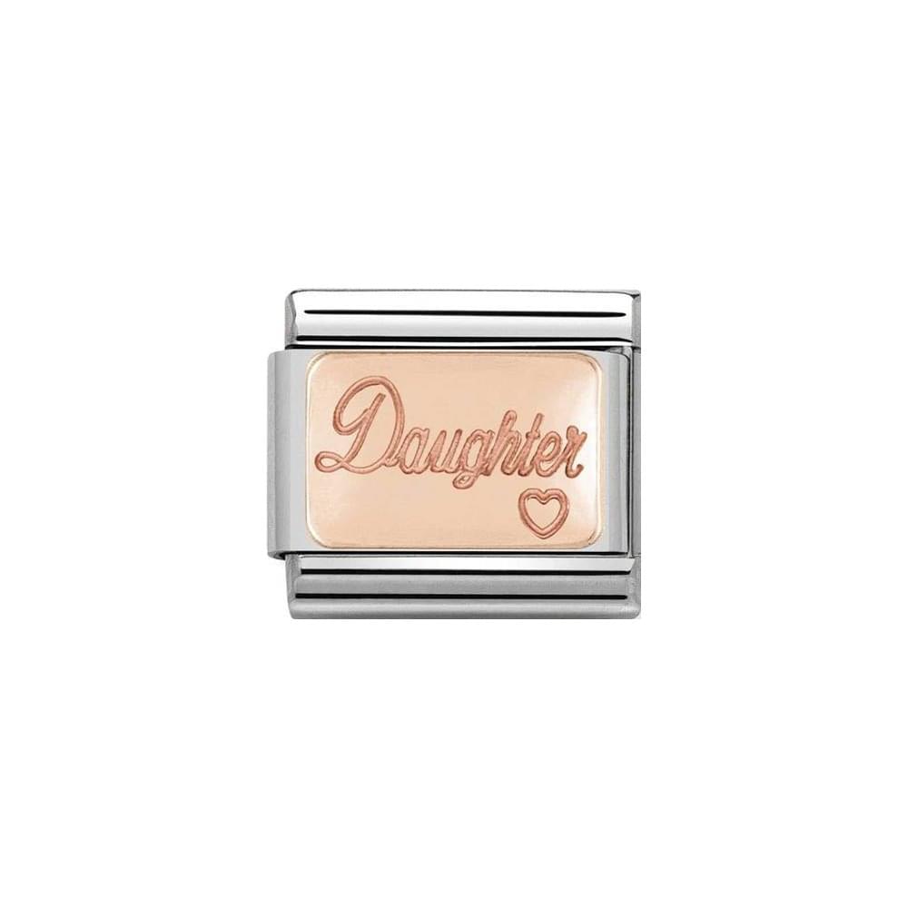 Nomination Classic Rose Gold Daughter Plate Charm - S&S Argento