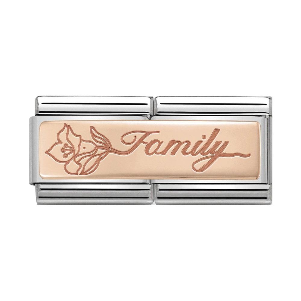 Nomination Classic Rose Gold Family with Flower Double Charm - S&S Argento