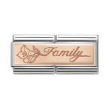Nomination Classic Rose Gold Family with Flower Double Charm - S&S Argento
