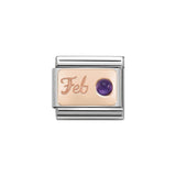 Nomination Classic Rose Gold February Amethyst Charm - S&S Argento