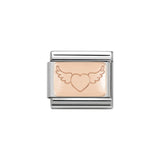 Nomination Classic Rose Gold Flying Heart Plate Charm - S&S Argento