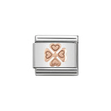 Nomination Classic Rose Gold Four Leaf Clover Charm - S&S Argento