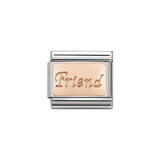 Nomination Classic Rose Gold Friend Plate Charm - S&S Argento