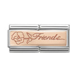 Nomination Classic Rose Gold Friends with Flower Double Charm - S&S Argento