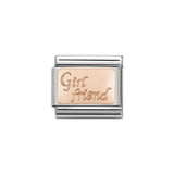 Nomination Classic Rose Gold Girlfriend Plate Charm - S&S Argento