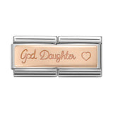 Nomination Classic Rose Gold God Daughter Double Charm - S&S Argento