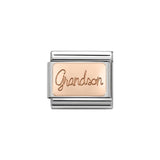 Nomination Classic Rose Gold Grandson Plate Charm - S&S Argento