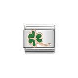 Nomination Classic Rose Gold & Green Clover Charm - S&S Argento