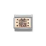 Nomination Classic Rose Gold Happy New Year Stars Charm