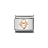 Nomination Classic Rose Gold Heart Lock Charm - S&S Argento