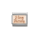 Nomination Classic Rose Gold I Love Family Plate Charm - S&S Argento